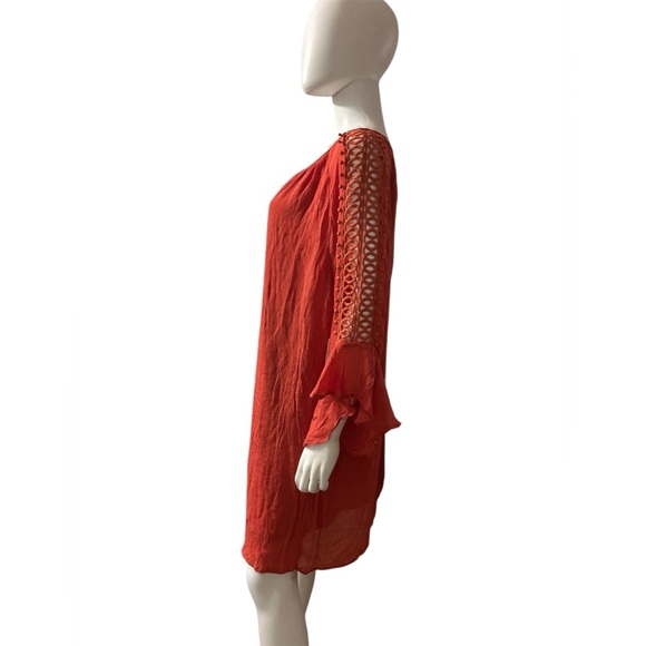 Indigo Rose Lacey Sleeve
Boho Dress 3X 
Green Lined Knee Length
NWTS - Picture 5 of 7